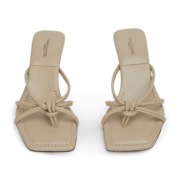 Tony Bianco Tuscany Mule in Stone beige kitten heel sandal open toe - Picture 3 of 11